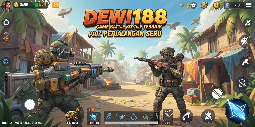 Tangkapan layar gameplay DEWI188 menampilkan aksi seru dalam Battle Royale.