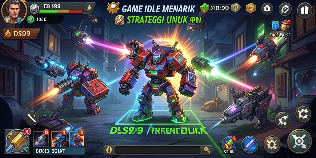 Screenshot dari gameplay DS99, menampilkan elemen Idle yang menyenangkan.