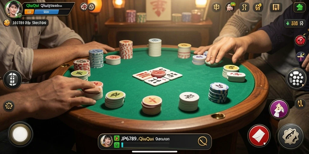 Tampilan gameplay QiuQiu yang seru dan interaktif.