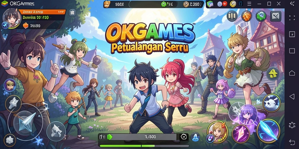 Tampilan gameplay OKGAMES yang menakjubkan dengan karakter anime beraksi.
