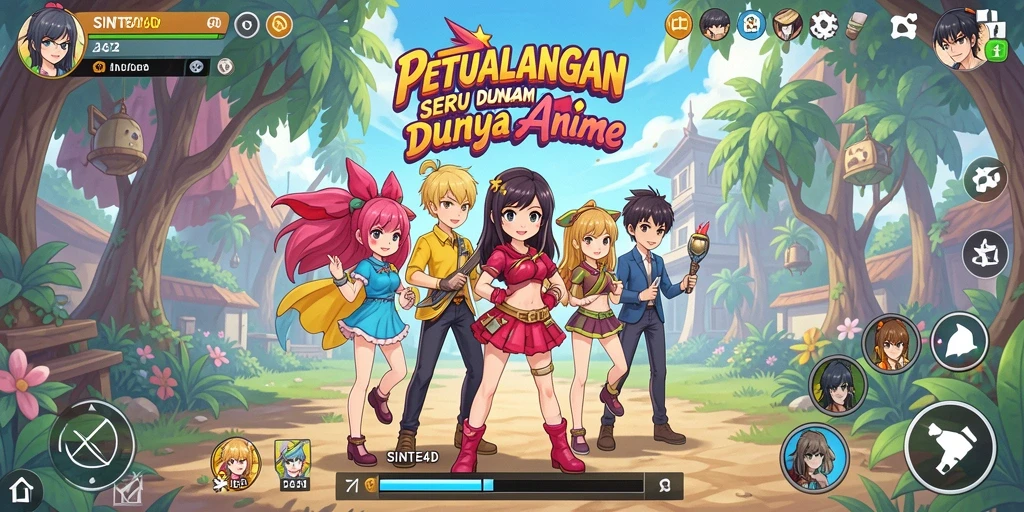 Screenshot gameplay SINTE4D menunjukkan aksi seru dalam pertempuran karakter Anime.